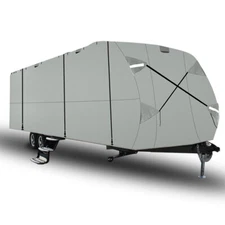 Travel Trailer RV Cover For 18'-33' Camper Upgraded 4-Ply Waterproof Anti-UV