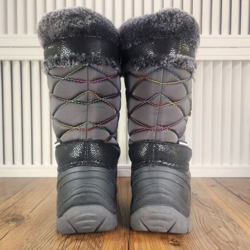 Kamik Star 3 Charcoal Kids Size 6 Gray Quilted Waterproof Insulated Winter Boots - Picture 5 of 12