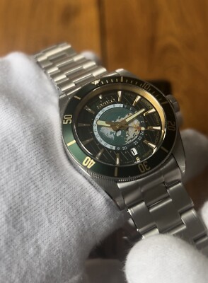 Ungetragener Seiko Mod im elegantem PU-Ledercase  / Grün Gold / BB Look  / 41mm