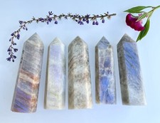 Wholesale Lot 1 Lb Natural Moonstone Obelisk Tower Point Crystal