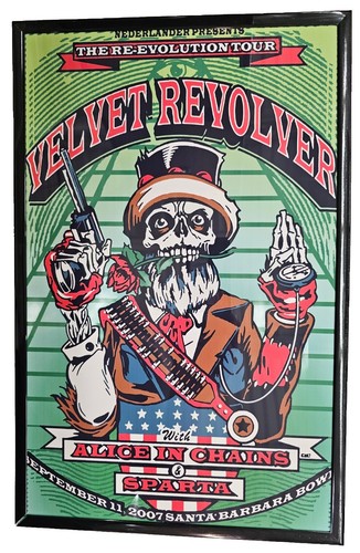 Velvet Revolver Alice in Chain Santa Barbara Concert Poster 11 X 17 Framed