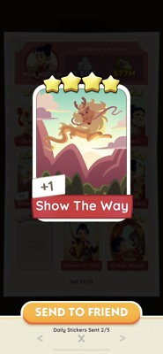 Monopoly Go Sticker  4  Show The Way Set 21 FAST Delivery READ DESCRIPTION