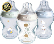 3pk Anti-Colic Baby Bottles 260ml – Slow Flow, Self-Sterilising, 0M+ Teat