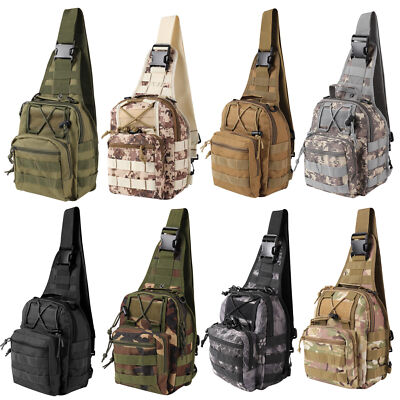 #ad Outdoor Tactical Sling Bag Military MOLLE Crossbody Pack Chest Shoulder Backpack $13.76