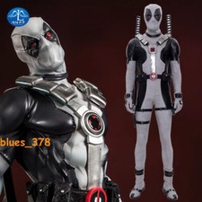X-FORCE Gray Deadpool Halloween Cosplay Jumpsuit Costume Accessories Suit Lot