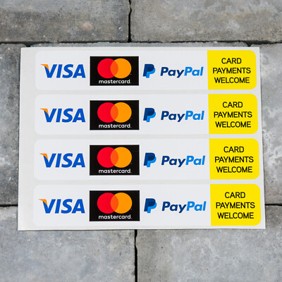 4 x Contactless Debit Credit Card VISA Mastercard Maestro Payments Stickers | eBay