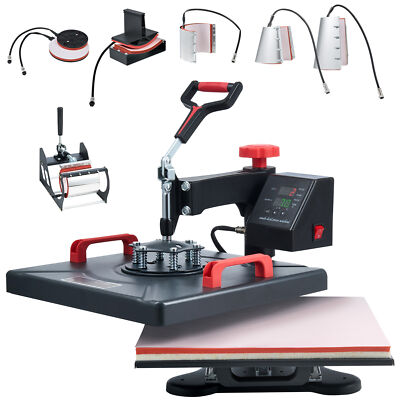 8in1 38x38cm Hitzepresse für Tassen Teller Hut-/Kappen Heißpresse Transferpresse