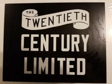 NEW YORK CENTRAL Railroad "THE 20th CENTURY LIMITED" Passenger Name-Train Herald