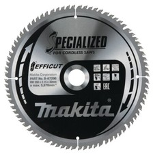 Image of Makita 260mm 80 Tooth Mitre Saw Blade 30mm Bore Fine Cut Wood Efficut B-67290