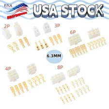 2/3/4/6/8PIN Terminal Plug Kits Car Connector Automotive Electrical wire 6.3mm