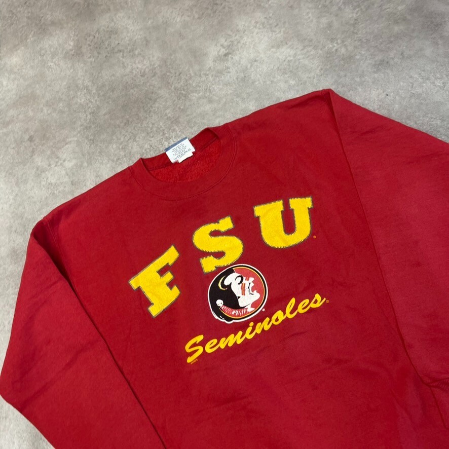 Lee Sweatshirt Mens XL FSU Senators Y2K Crew Neck Pull Over Jumper, Red image 3