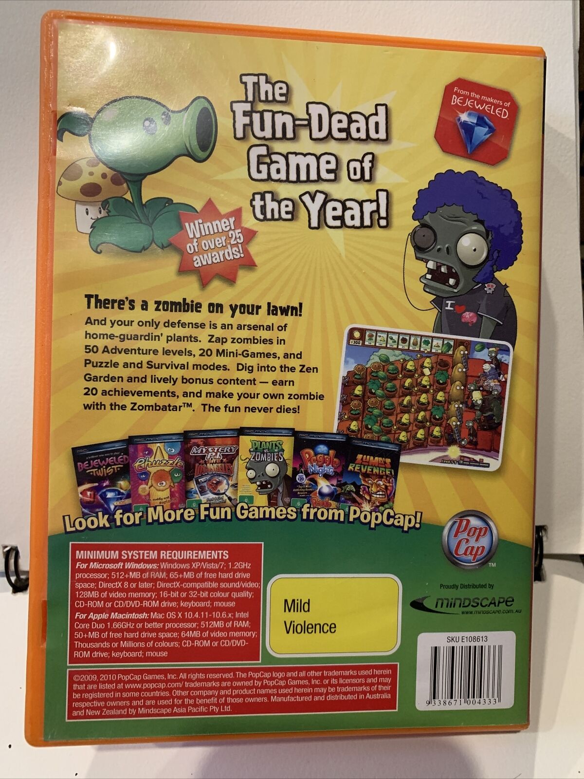 Plants vs Zombies Game of the Year Edition PC CD-ROM Australian Release