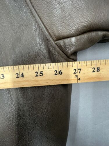Vtg LL Bean Leather Bomber Jacket XL Tall Flying Tiger Wool Trim Brown USA - Picture 17 of 19