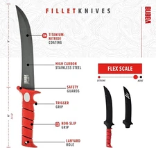 *1-Pack* Bubba 9" Stiff Blade Fillet Knife Stainless Steel BB1-9S