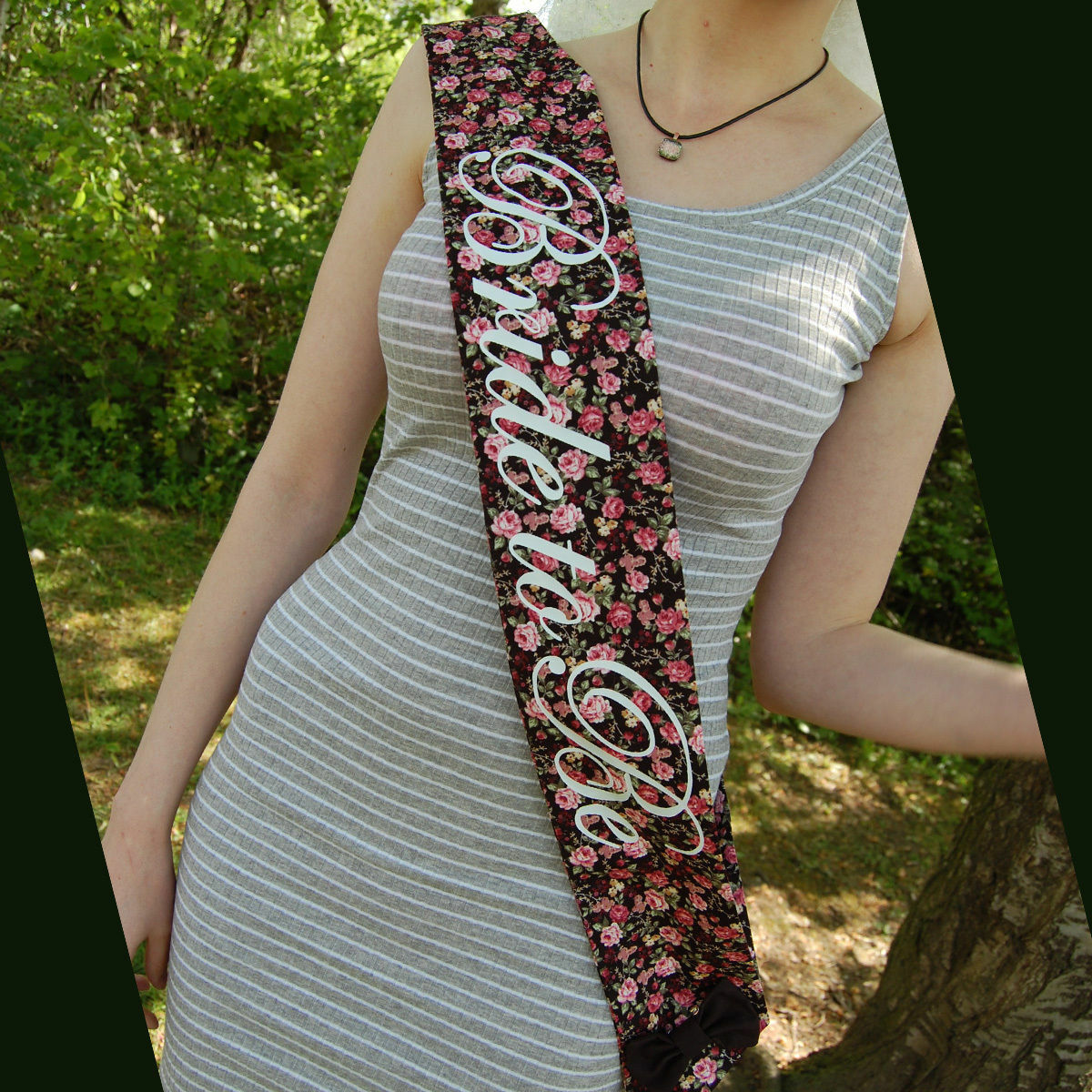 *Handmade Vintage Bride to Be Sash for Hen Party Night Cotton Fabric Floral Do*