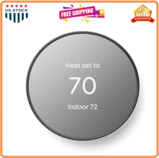 Google Nest Thermostat – Smart, programmable WiFi thermostat, charcoal color.