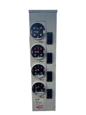 Eaton-3MM412RRLP-Meter 4 Socket Box-800 Amps Ringless Used, Fully Functional