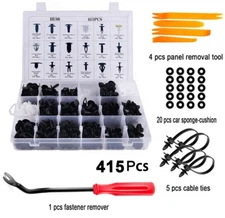 415 Pcs Car Plastic Rivets Fastener Clips Bumper Push Pin Retainer Tool Trim Kit