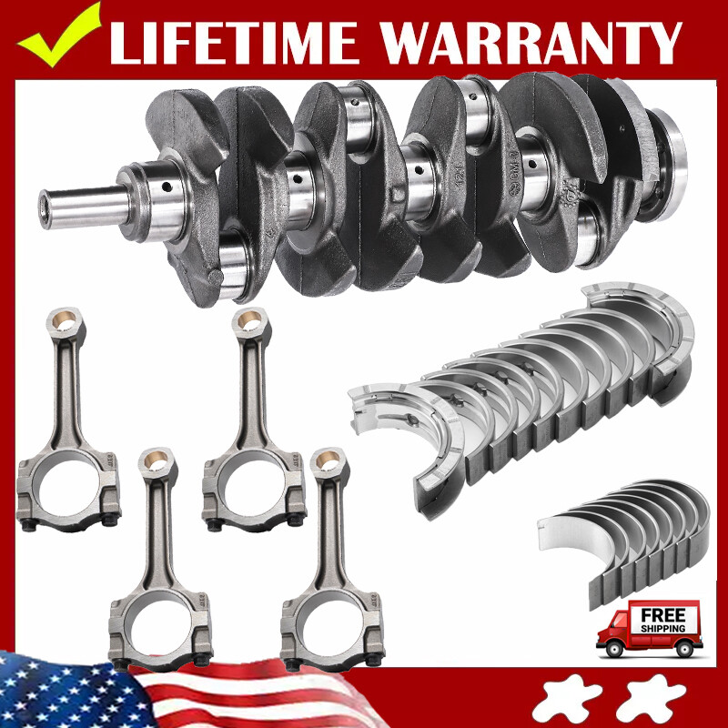 Crankshaft & 4X ConRod +Main & Rod Bearing Fits For Chevy GMC