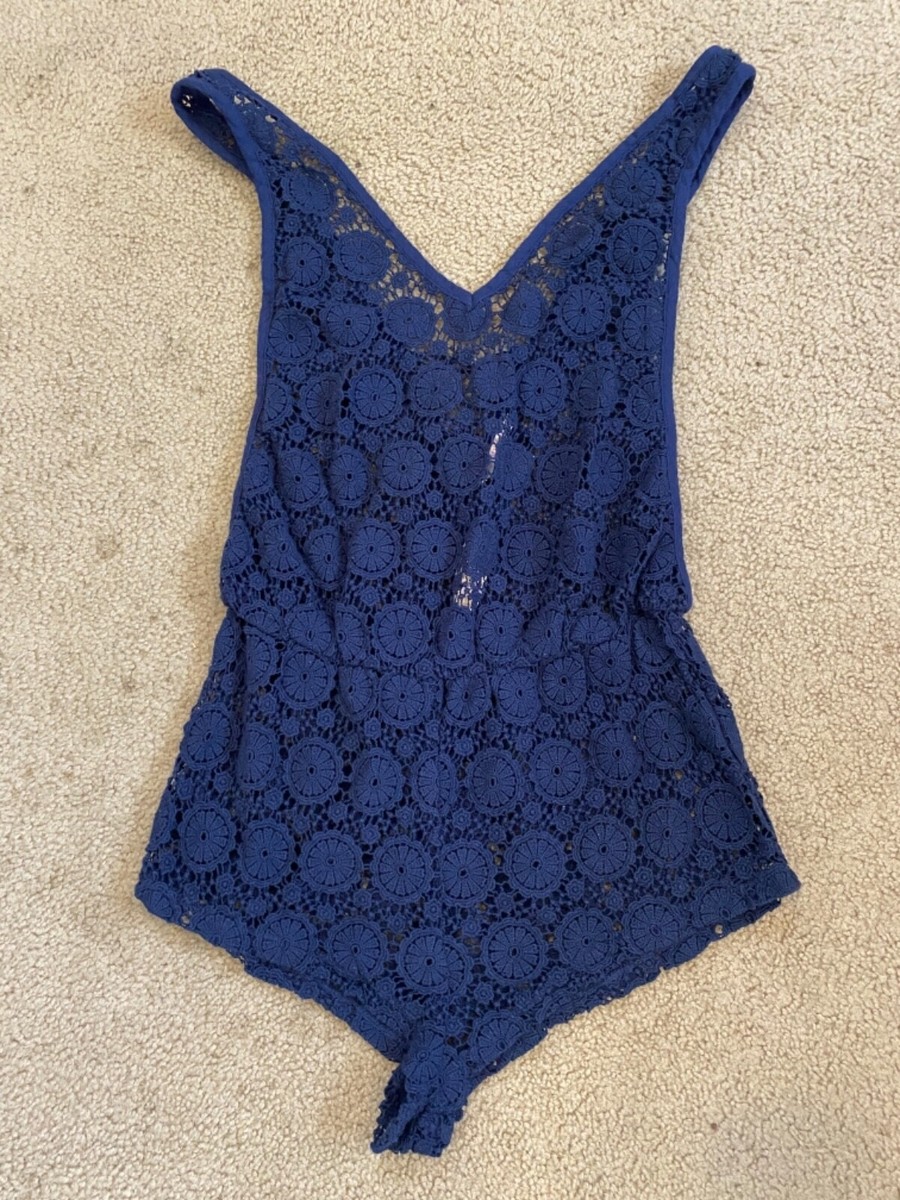 Playsuit Navy Blue Swim Cover Up VICTORIA'S SECRET Beach Swim