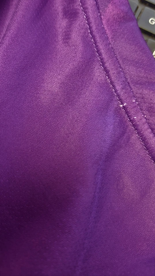 NORDIC TRACK Women's Dark Purple Striped Activewear Short Sleeve Shirt Size L - Image 4 of 4