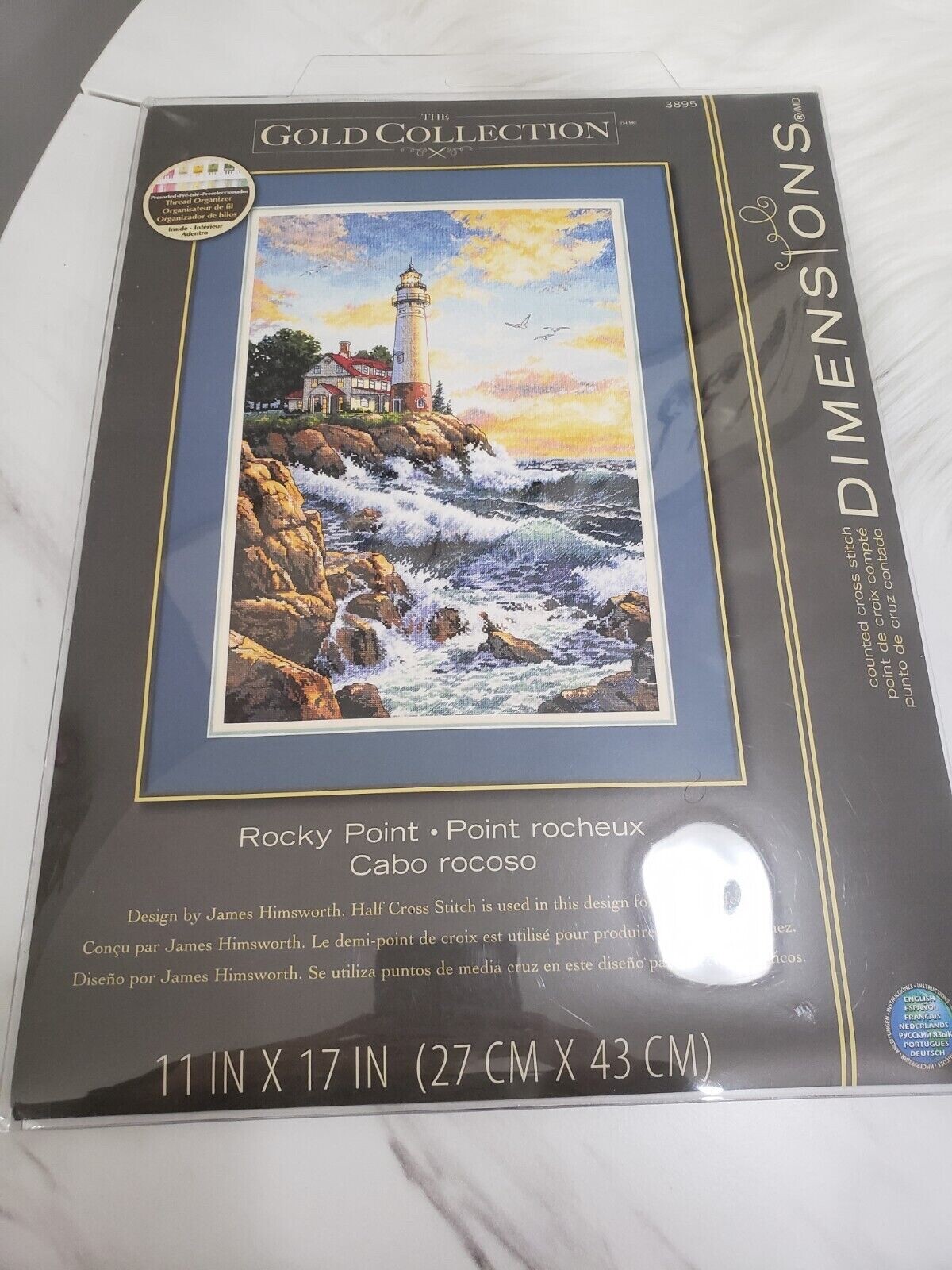 Dimensions Cliffside Lighthouse Rocky Point Gold Cross Stitch 11x17 03895