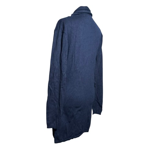 ZARA Knit Wrap Cardigan Women Sm Navy Blue Casual Belted Academia Work Stretch - Picture 8 of 10