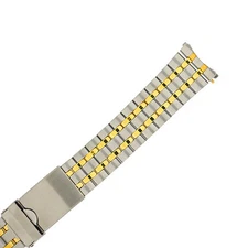 Tech Swiss MET301 Watch Band Metal Stainless Steel Gold Plated 2-Tone 20mm
