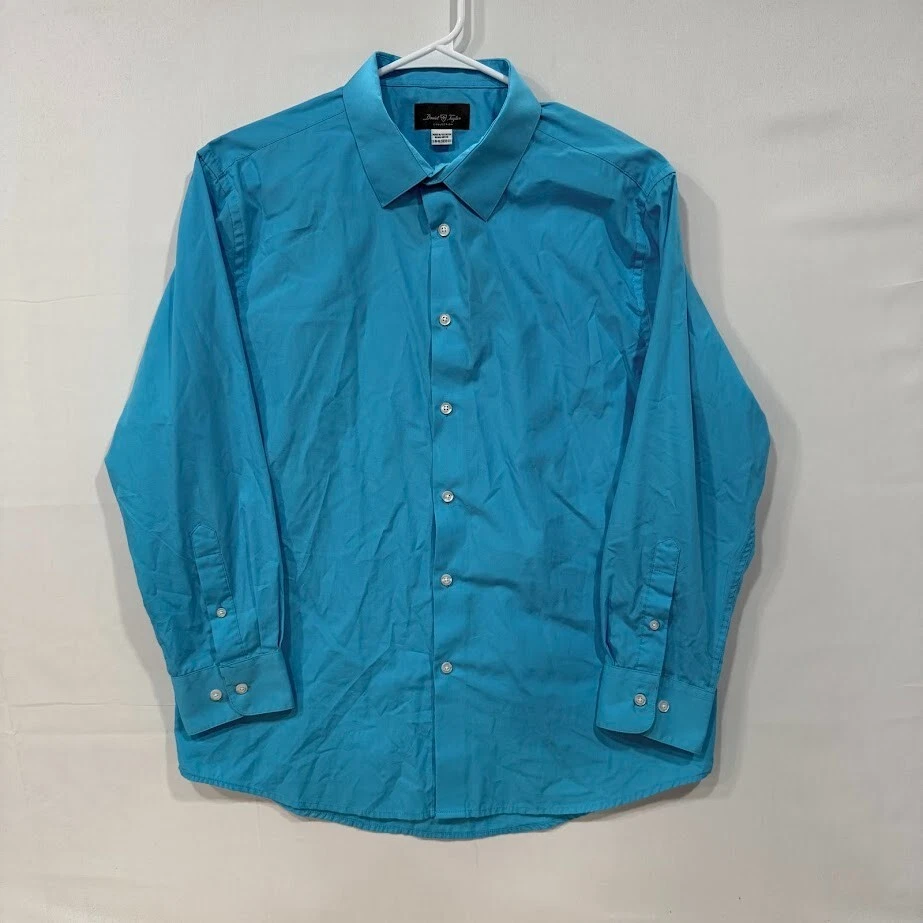 David Taylor Blue Long Sleeve Dress Shirts for Men for sale | eBay