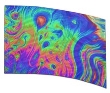 COLOR GUARD FLAGS VIBRANT LIQUIDITY SILKS - NEW - 36" x 54" Standard Curved