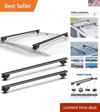 47" Roof Rack Cross Bars for Enhanced Cargo Capacity - Black Aluminum