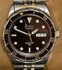 Vintage Seiko 100 Meter Diver's Watch Black Dial 8123-7199 w/Two Tone Band