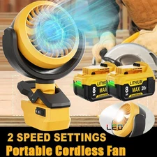 Portable Jobsite Fan for Dewalt 20V Li-ion Battery DCB201-2 Cordless Camping Fan