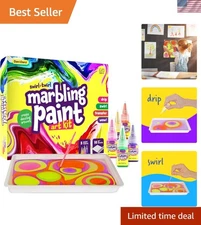 Kids Marbling Paint Art Kit - Educational & Fun Craft Activity Set for Ages 6-12
