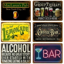 Vintage Room Decoration Home Decor Items Tin Metal Signs 8x12  Aesthetic Men Bed