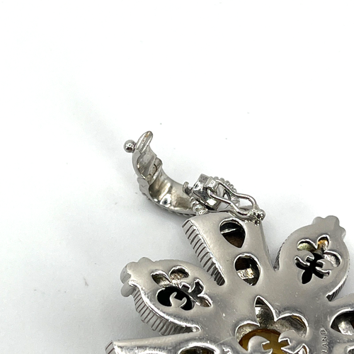 Judith Ripka Pendant Enhancer 2" Facetted Citrine Tiger Eye Onyx Sterling 925 - Picture 5 of 10