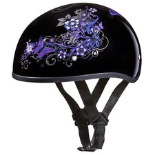Medio casco de motocicleta aprobado por el DOT con diseño de mariposa