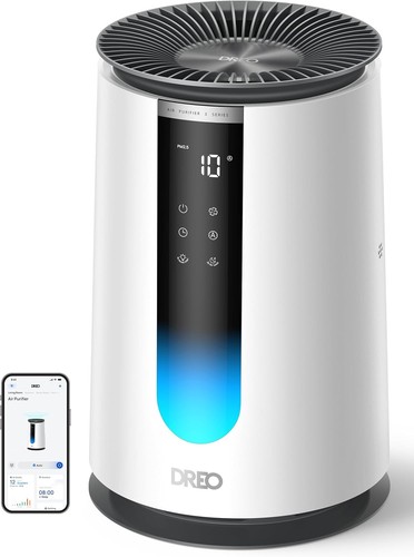 DREO Smart Air Purifier HEPA 80m² PM2.5 WiFi Alexa White