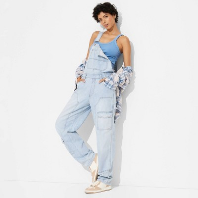 Women's Baggy Denim Overalls - Wild Fable