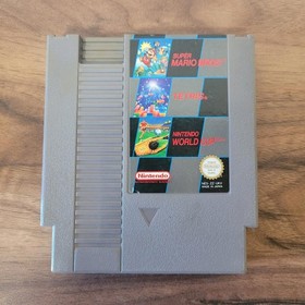 Super Mario Bros / Tetris / World Cup  Nes Game Cart PAL UK Version With Sleeve