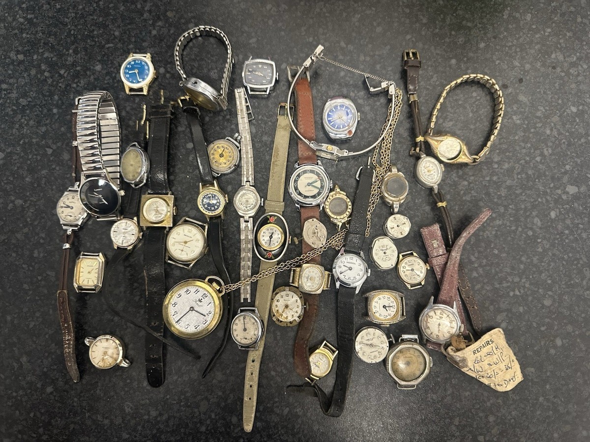Ladies Vintage Watch Spares Repairs Some Working - Selling As Spares
