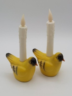 Bethlehem Lights Pair Yellow Finch Flameless LED Candlelight w/ Timer Feature