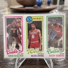 1980-81 Topps - Julius Erving, Junior Bridgeman, Ricky Sobers #49-1-146 *b