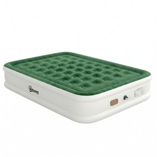 Image of Outsunny Inflatable Mattress, Double Air Bed with Built-in Pump, Dark Green