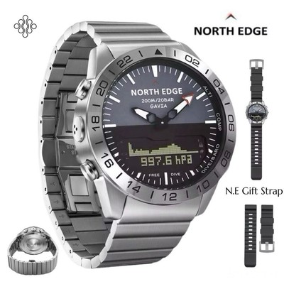 North Edge GAVIA 200M Outdoor Diving/Pilot Watch. Altimeter, Compass, Stainless