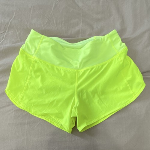 Lululemon Athletic Shorts Yellow Women's Stretch Pockets Running Summer