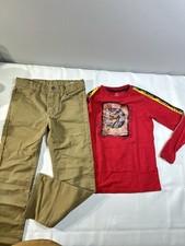 The Flash  Wrangler Boys Red Shirt Khaki Pants Set Size M 8 