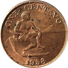 Philippines 1958 1-Centavo Bronze Coin