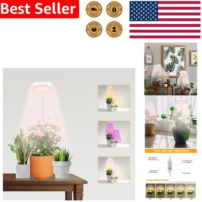LED Grow Light Halo Ring Mini Plant Lamp Full Spectrum 3 Color Modes Timer