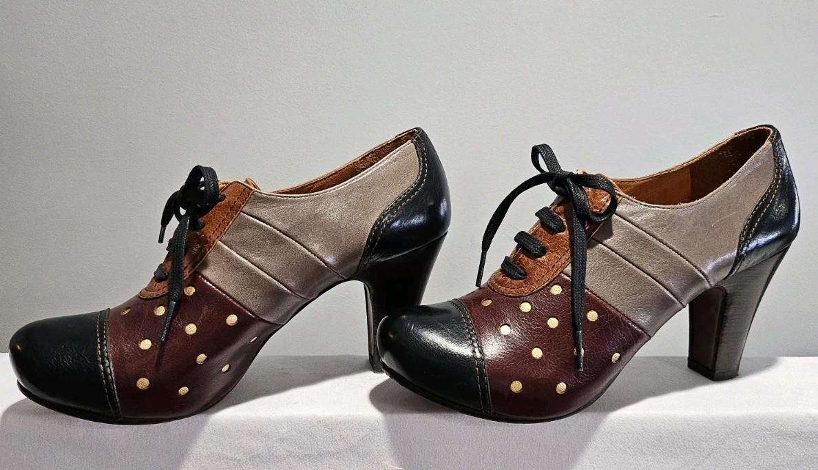 Chie Mihara Foreso Leather Heels Patchwork Lace U… - image 1